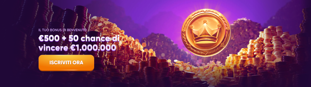 Bonus di Benvenuto Kingmaker Casino €500 + 50 chance di vincere €1.000.000